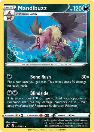 Mandibuzz 120 - Reverse Holofoil SWSH02 Rebel Clash - Rare