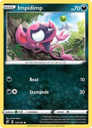 Impidimp 123 - Reverse Holofoil SWSH02 Rebel Clash - Common