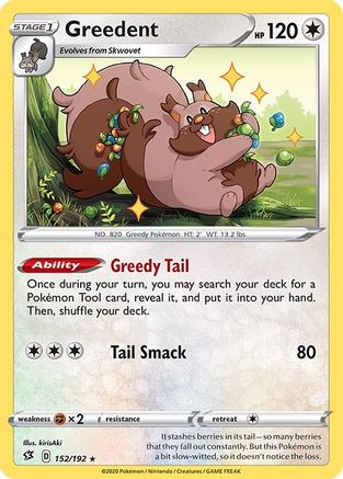 Greedent 152 - Reverse Holofoil SWSH02 Rebel Clash - Rare