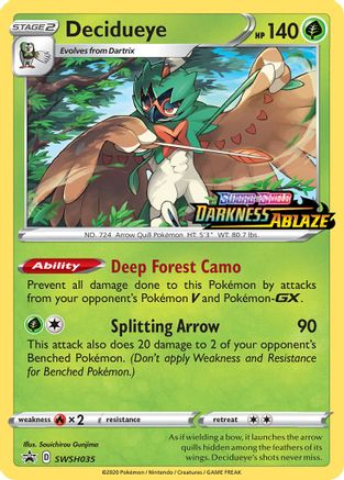 Decidueye - SWSH035 (Prerelease) - Holofoil SWSH Sword & Shield Promo Cards - Promo