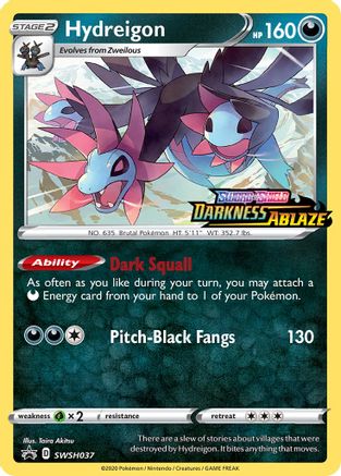 Hydreigon - SWSH037 (Prerelease) - Holofoil SWSH Sword & Shield Promo Cards - Promo