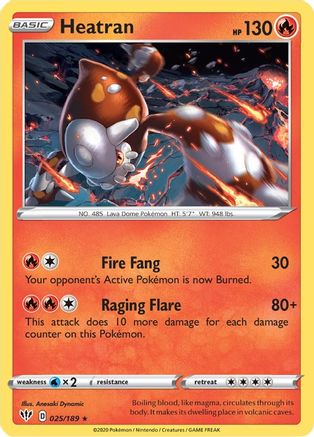 Heatran 025 - Holofoil SWSH03 Darkness Ablaze - Holo Rare