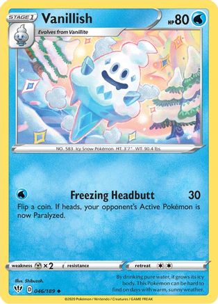 Vanillish 046 - Reverse Holofoil SWSH03 Darkness Ablaze - Uncommon
