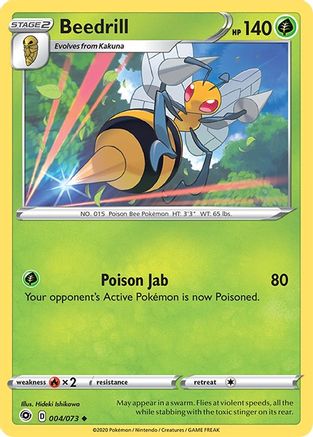 Beedrill 004 - Reverse Holofoil Champions Path - Uncommon