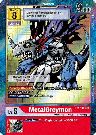 MetalGreymon (Secret Rare) (Alternate Art) (BT1-114) - Release Special Booster 1.0 Foil