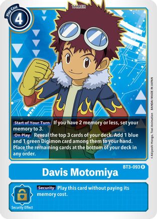 Davis Motomiya (BT3-093) - Release Special Booster 1.5