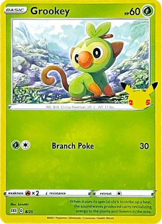 Grookey 008/25 - Holofoil McDonalds 25th Anniversary Promos - Promo