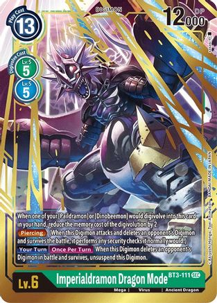 Imperialdramon Dragon Mode (Secret Rare) (BT3-111) - Release Special Booster 1.5 Foil
