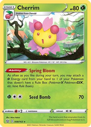 Cherrim 008 - Holofoil SWSH05 Battle Styles - Holo Rare