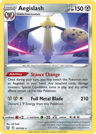 Aegislash (107) (107) 107 - Holofoil SWSH05 Battle Styles - Holo Rare