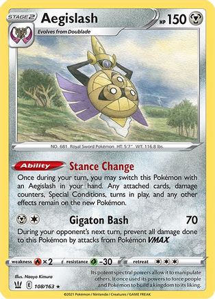 Aegislash (108) (108) 108 - Reverse Holofoil SWSH05 Battle Styles - Rare