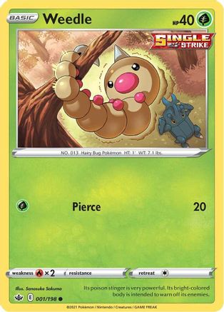 Weedle 001 SWSH06 Chilling Reign - Common