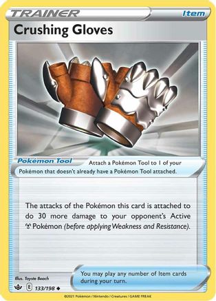 Crushing Gloves 133 - Reverse Holofoil SWSH06 Chilling Reign - Uncommon