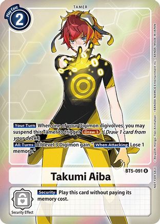 Takumi Aiba (Box Topper) (BT5-091) - Battle of Omni Foil