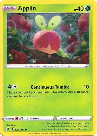 Applin (Cosmos Holo) 020/192 - Holofoil Blister Exclusives - Promo