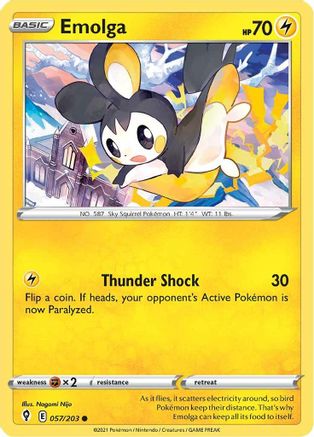 Emolga 057 SWSH07 Evolving Skies - Common