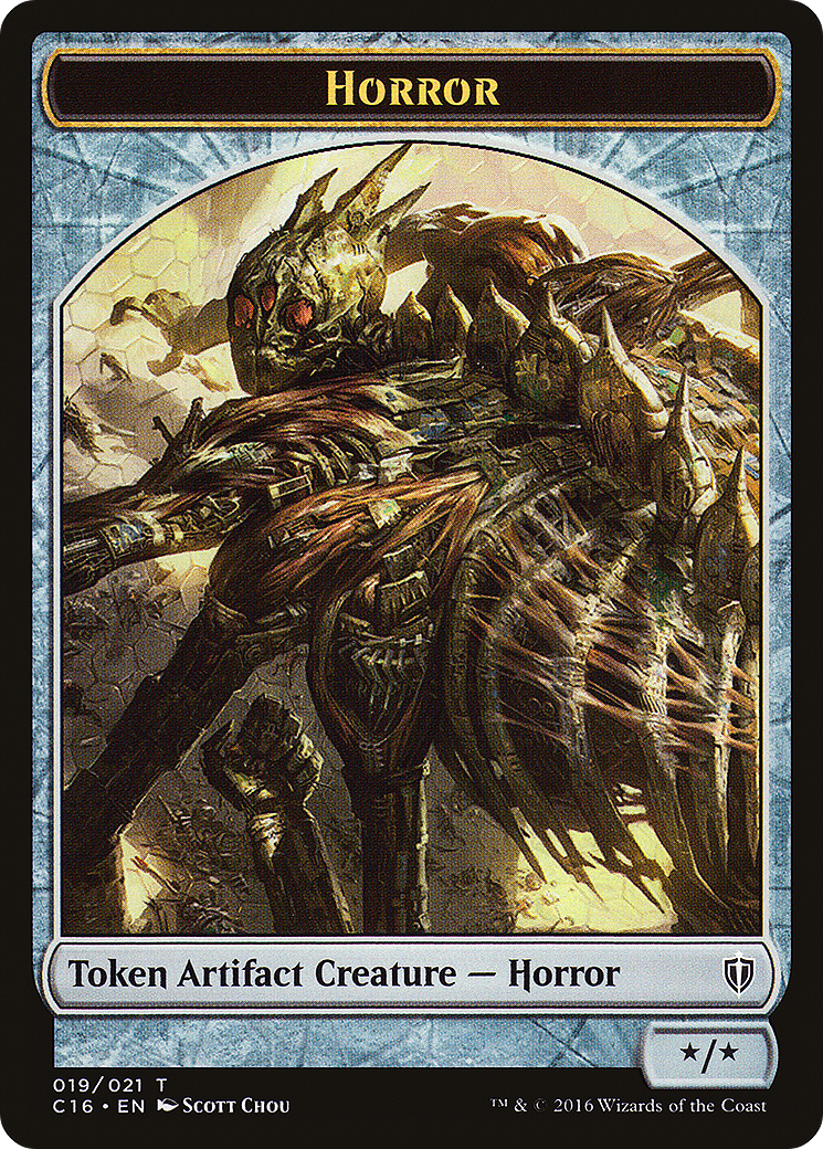 Horror // Thopter Double-Sided Token (C16-19 // 9) - Commander 2016 Tokens