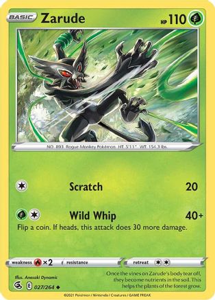 Zarude 027 - Reverse Holofoil SWSH08 Fusion Strike - Uncommon