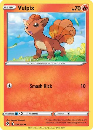 Vulpix (29) (29) 029 - Reverse Holofoil SWSH08 Fusion Strike - Common