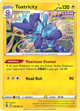 Toxtricity (108) (108) 108 - Holofoil SWSH08 Fusion Strike - Holo Rare
