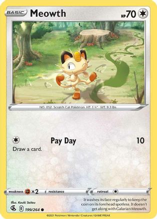 Meowth 199 SWSH08 Fusion Strike - Common