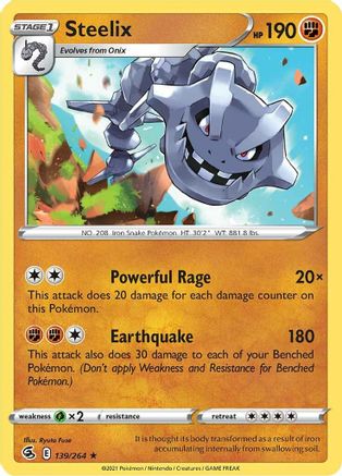 Steelix 139 - Holofoil SWSH08 Fusion Strike - Holo Rare