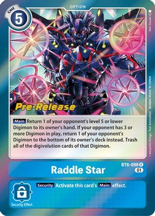 Raddle Star (BT6-098) - Double Diamond Pre-Release Cards Foil