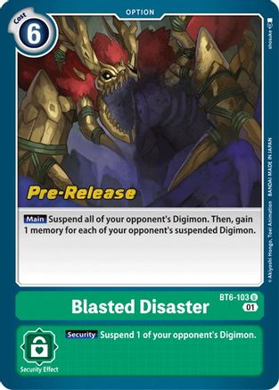 Blasted Disaster (BT6-103) - Double Diamond Pre-Release Cards Foil