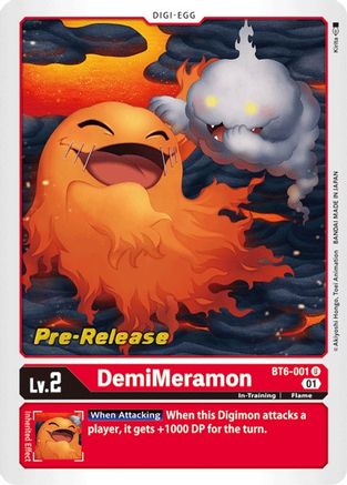 DemiMeramon (BT6-001) - Double Diamond Pre-Release Cards Foil