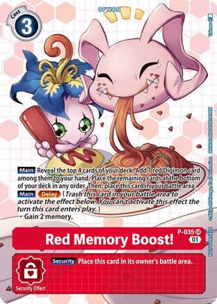 Red Memory Boost! - P-035 (Next Adventure Box Promotion Pack) (P-035) - Digimon Promotion Cards Foil