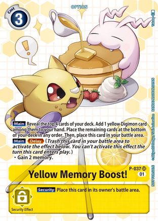 Yellow Memory Boost! - P-037 (Next Adventure Box Promotion Pack) (P-037) - Digimon Promotion Cards Foil