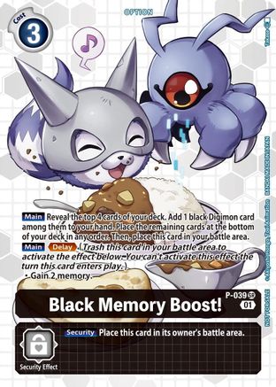Black Memory Boost! - P-039 (Next Adventure Box Promotion Pack) (P-039) - Digimon Promotion Cards Foil