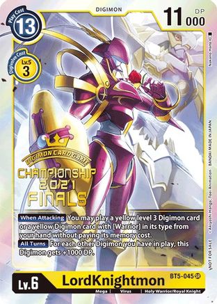 LordKnightmon (2021 Championship Finals Event Pack Alt-Art Gold Stamp Set) (BT5-045) - Battle of Omni Foil