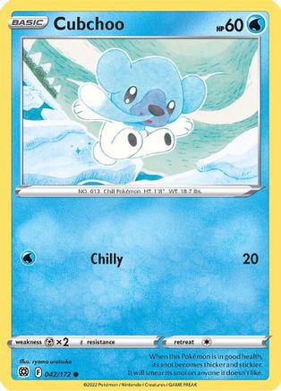 Cubchoo 042 - Reverse Holofoil SWSH09 Brilliant Stars - Common