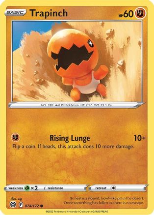 Trapinch 074 - Reverse Holofoil SWSH09 Brilliant Stars - Common