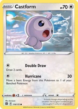Castform 116 - Reverse Holofoil SWSH09 Brilliant Stars - Common