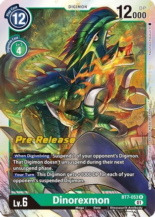Dinorexmon (BT7-053) - Next Adventure Pre-Release Cards Foil