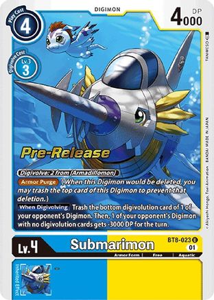 Submarimon (BT8-023) - New Awakening Pre-Release Cards Foil