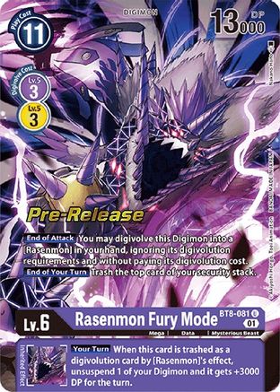 Rasenmon Fury Mode (BT8-081) - New Awakening Pre-Release Cards Foil