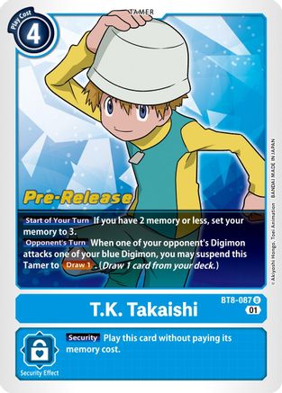 T.K. Takaishi (BT8-087) - New Awakening Pre-Release Cards Foil