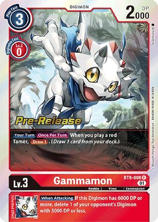 Gammamon (BT8-008) - New Awakening Pre-Release Cards Foil