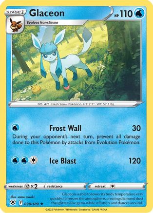 Glaceon 038 - Reverse Holofoil SWSH10 Astral Radiance - Rare