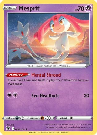 Mesprit 066 - Holofoil SWSH10 Astral Radiance - Holo Rare