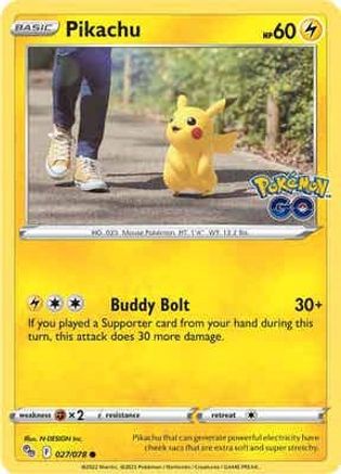 Pikachu (27) (27) 027 - Reverse Holofoil Pokemon GO - Common