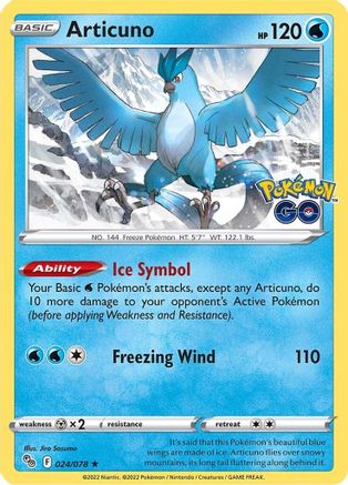 Articuno 024 - Holofoil Pokemon GO - Holo Rare
