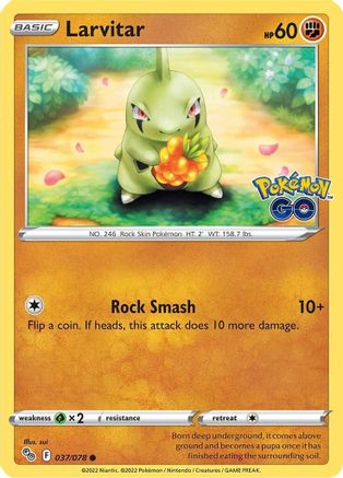 Larvitar 037 - Reverse Holofoil Pokemon GO - Common