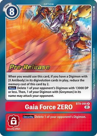 Gaia Force ZERO (BT9-095) - X Record Pre-Release Cards Foil