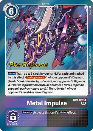 Metal Impulse (BT9-107) - X Record Pre-Release Cards Foil