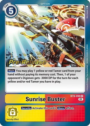 Sunrise Buster (BT9-099) - X Record Pre-Release Cards Foil
