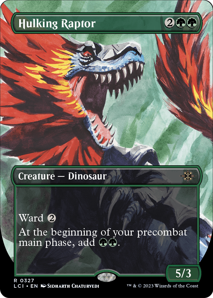 Hulking Raptor (Borderless) (LCI-327) - The Lost Caverns of Ixalan Foil